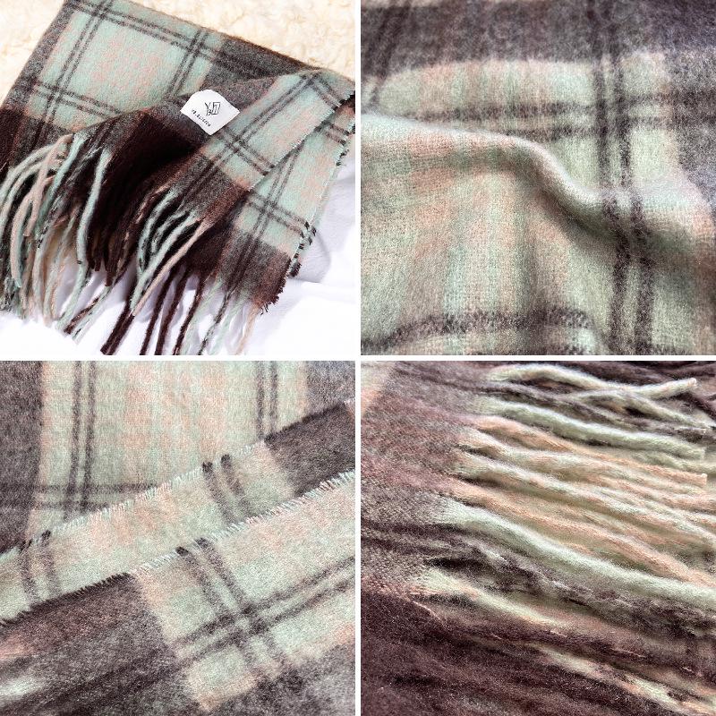 Maillard Women's Winter Plaid Scarf - Luxurious Mohair Imitation Cashmere Shawl, Thickened for Warmth