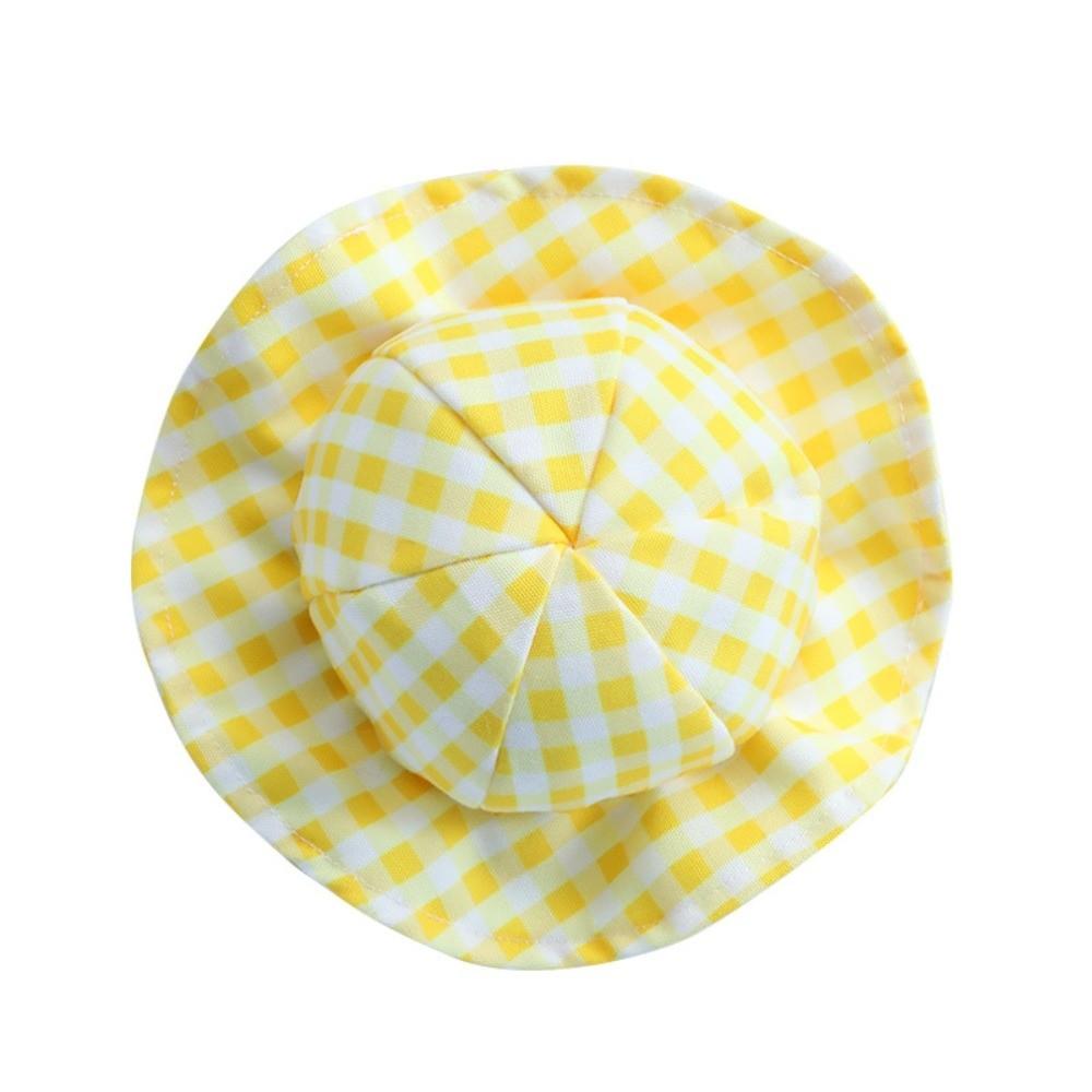 

Adjustable Pet Fisherman Hat Plaid Pattern Pet Sun Hat Pet Supplies Dog Visor Hats Hiking S білий