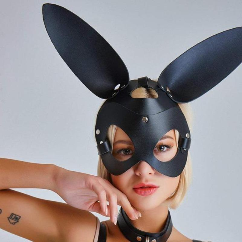 Masque en Cuir Exotique pour Femmes Demi-Visage Chat Renard Sexy Masques Cosplay Adulte BDSM Jeux Sexuels Jouet Goth Punk Fête Bar Accessoires de Costume