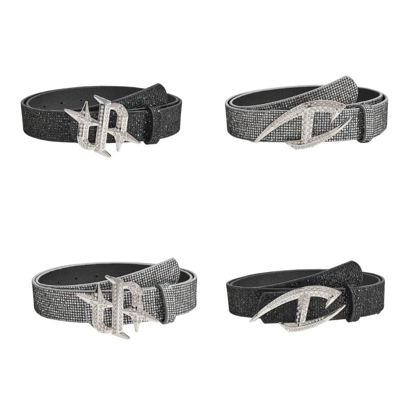 Elegant Rhinestones Studded Women Waist Belt Wide Band For Evening Parties And Casual Outings With Unique Buckles Design