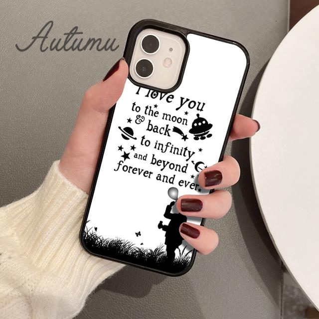 I Love You To The Moon And Back Phone Case for iPhone 11 12 13 14 Pro Max Mini XR XS SE 2020 7 8 Plus Galaxy S21 S22 Shell