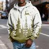 Herren Half-Zip Kapuzen-Plaid-Pullover Kordelzug Print Lässiges Sport-Sweatshirt