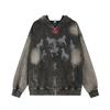 Womens Vintage American Style Horse Print Zip Up Hoodie Loose Casual Couple Sweatshirt