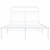 Metal Bed Frame with Headboard White 120x200 cm