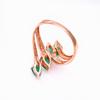 Rose Gold Plated Princess Diana Green Stone Ring Purple Gold Ring Generous Luxury Jewelry