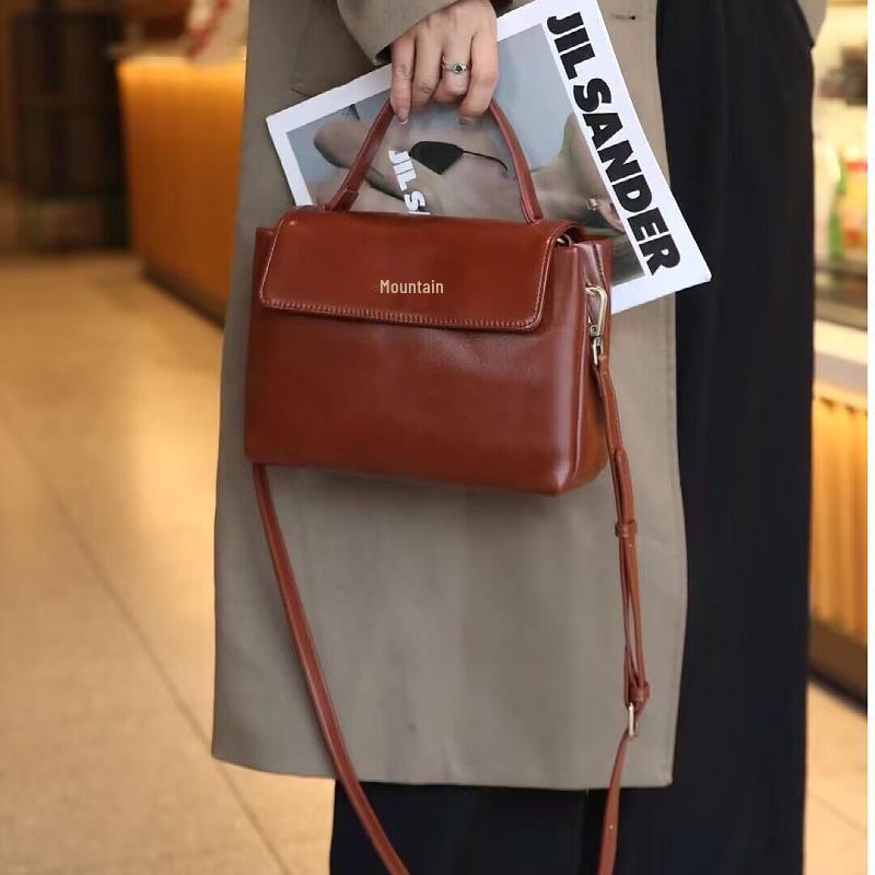 Frühling/Sommer 2025 Damen Handtasche aus Vollnarben-Rindsleder - Großes Fassungsvermögen, vielseitig & modisch.