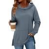Felpa con cappuccio da donna S, tinta unita classica, con tasche, orlo spaccato, manica lunga
