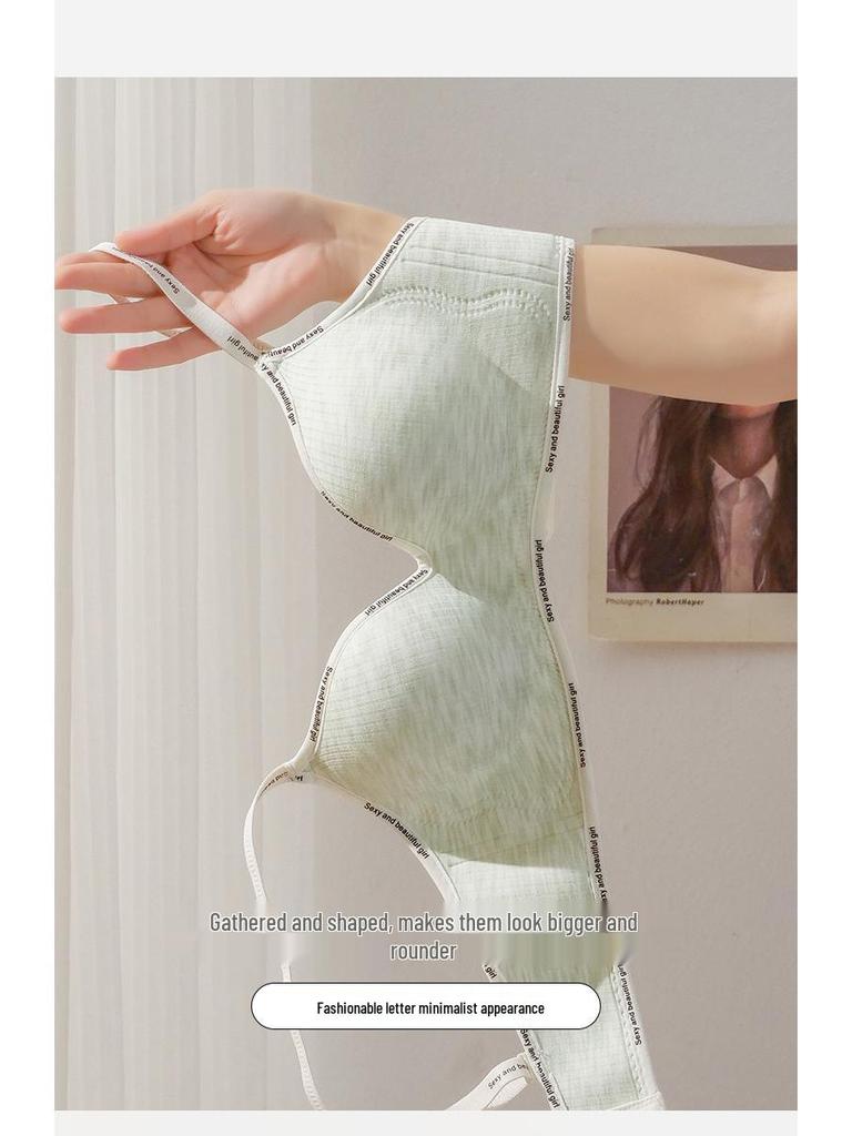 Grenzüberschreitender Damen Push-Up Nahtloser BH: Dick gepolstert, Bügellos, Seitenstütze, Anti-Hänge-Effekt zur Vergrößerung kleiner Brüste
