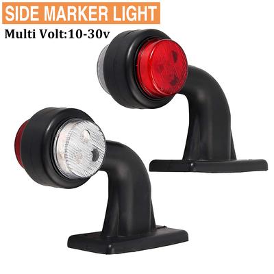 2Pcs 6LED Double Face Side Marker Light Truck Light Rubber Indicator Lamp Tail Light Auto Trailer Lorry Lamps Red White 10-30V