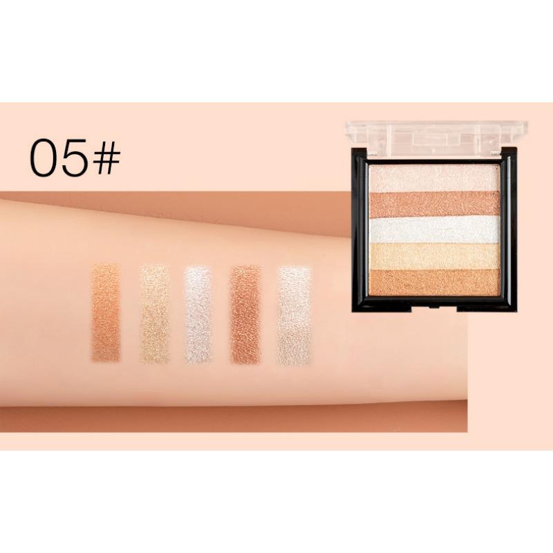 Five-colour Highlight Eyeshadow Plate Three-dimensional Brightening and Grooming Europe and The United States Pearlescent Blush Eyeshadow