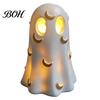 Niche Home Decor Halloween Ghost Decoration, Cute Light Up Figurine, Spooky Resin Room Accessories Statue with LED for Shelf Mantel Indoor Gift