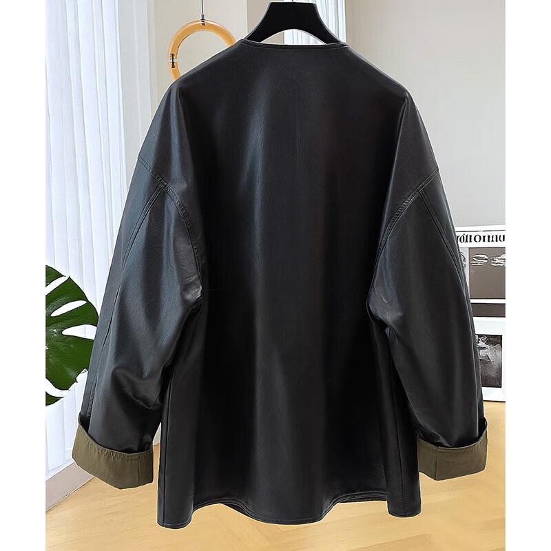 Women's Loose Fit Drop-Shoulder Moto Jacket