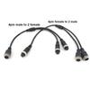 M12 4Pin Aviation Head To Male Female To 2 Way Male Female Aviation Head Wire Extension Y Splitter Cable Adapter Connector