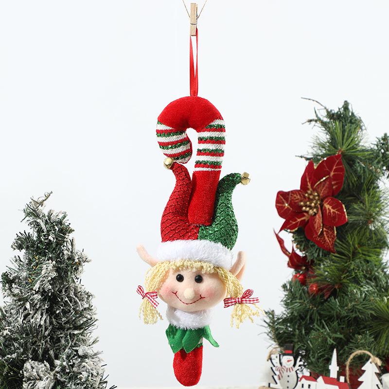 Stretchable Elf Boy Doll Christmas Decoration - Red & Green Sitting or Standing Display