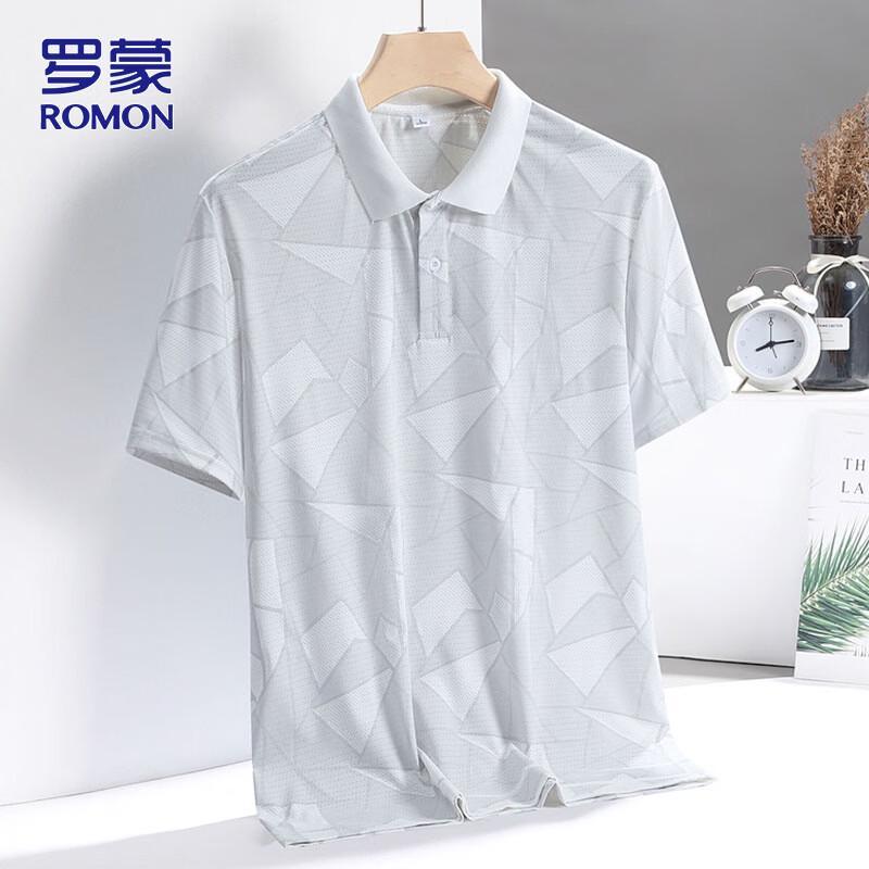 ROMON Men's Ice Silk Short Sleeve Polo Shirt
