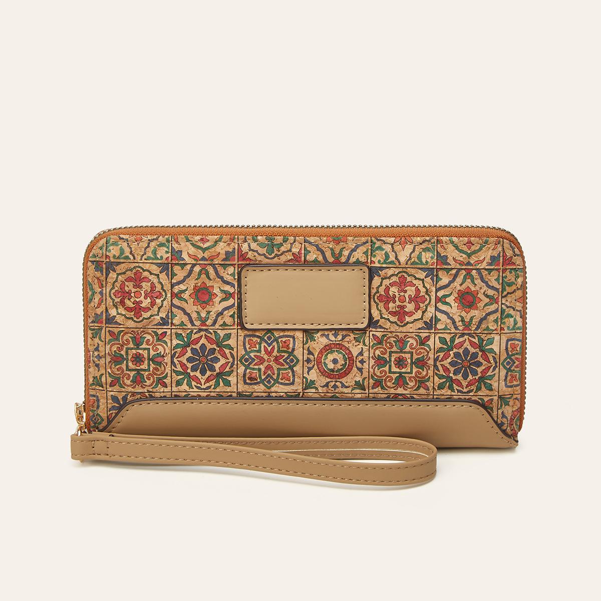 

Bohemian multi-function clutch bag multi-card position wood grain wallet literary women s bag card bag change bag
