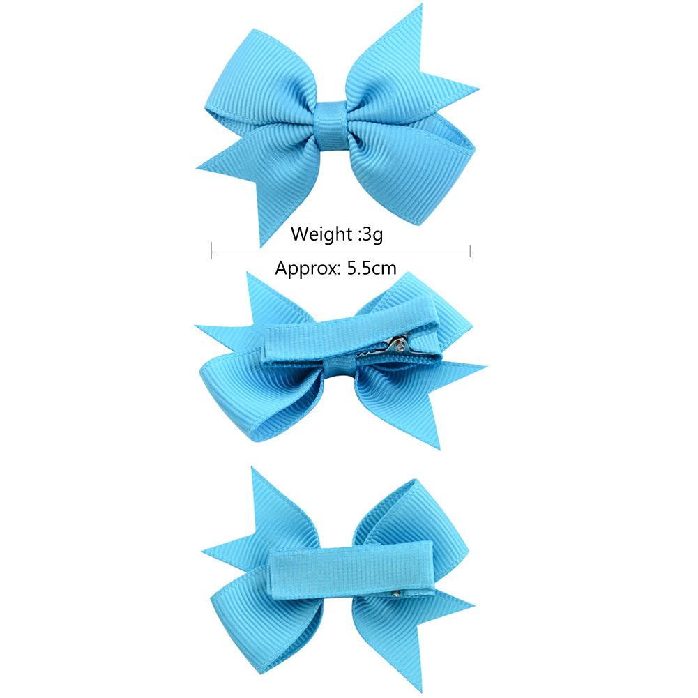 20/40pcs Solid Grosgrain Ribbon Bows Clips Hairpin Girl's Hair Bows Boutique Hair Clip Headware Kids Hair Accessories