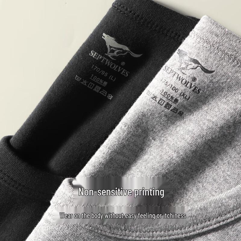 Septwolves Men's Antibacterial Pure Cotton Thermal Underwear Set