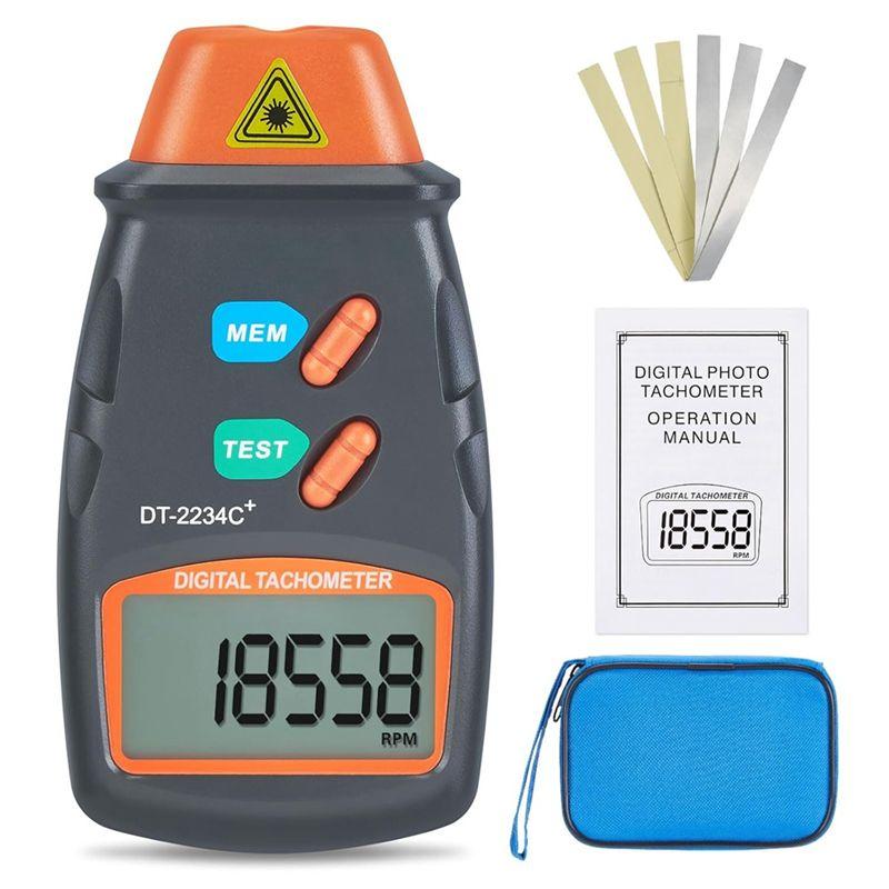 Aug. Digital Laser-Photo Tachometer Non Contact RPM Tach, Noncontact Laser-Photo Sensor With 2.5RPM To 99999 RPM