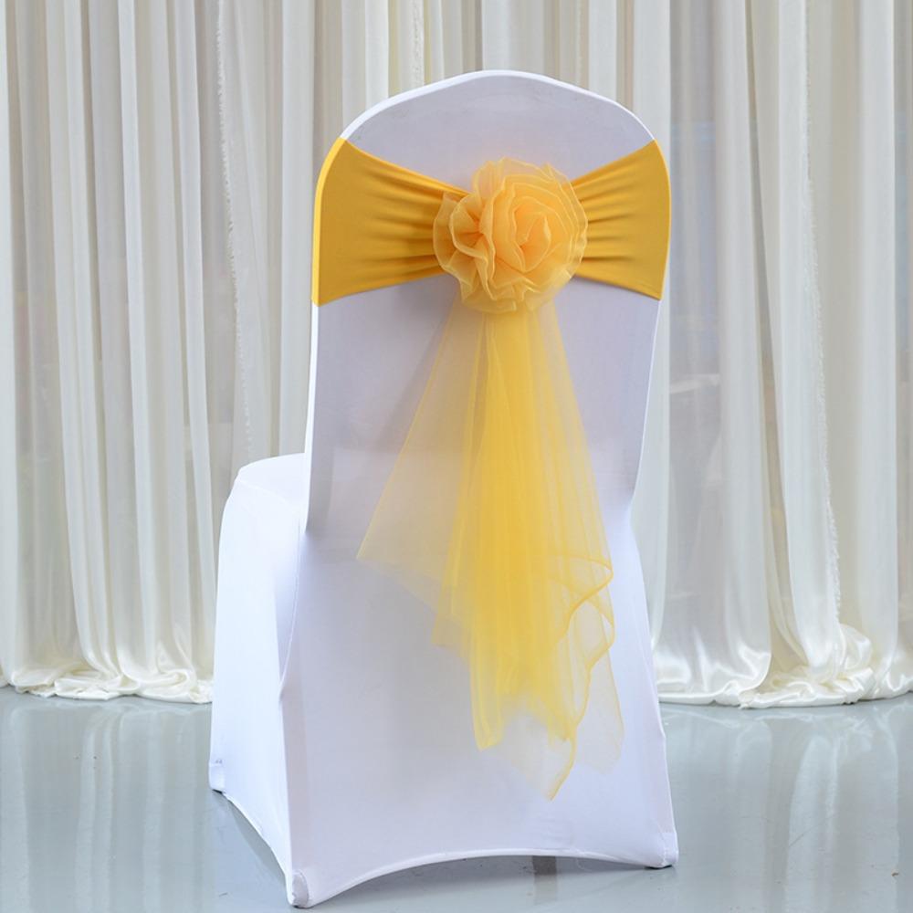 Stretch Chair Bow Tie Ready Made Spandex Stretch Cover Elegant Chair Sashes  Banquet Setting