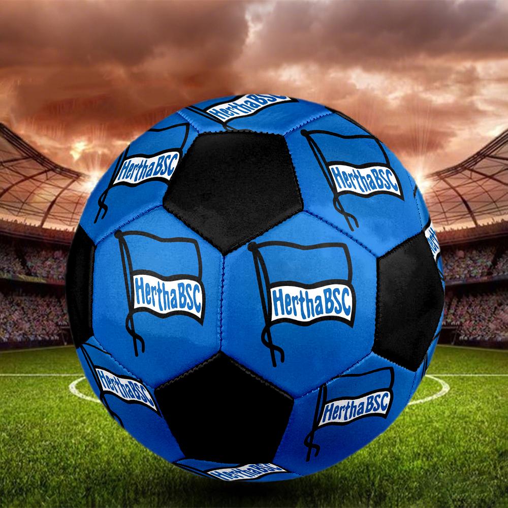 SIZE 5 Hertha BSC Soccer Ball Colorful All Ages Machine Stitched PVC Competition Ready Durable High-Bounce
