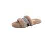 2025 Autumn/Winter Women's Fuzzy Flat Slippers - One-Strap, Letter Design, Versatile Korean Style, Warm Outdoor Footwear (EU)