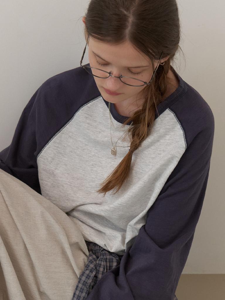 Deomiteun Neer Raglan T-Shirt (Melange Gray)