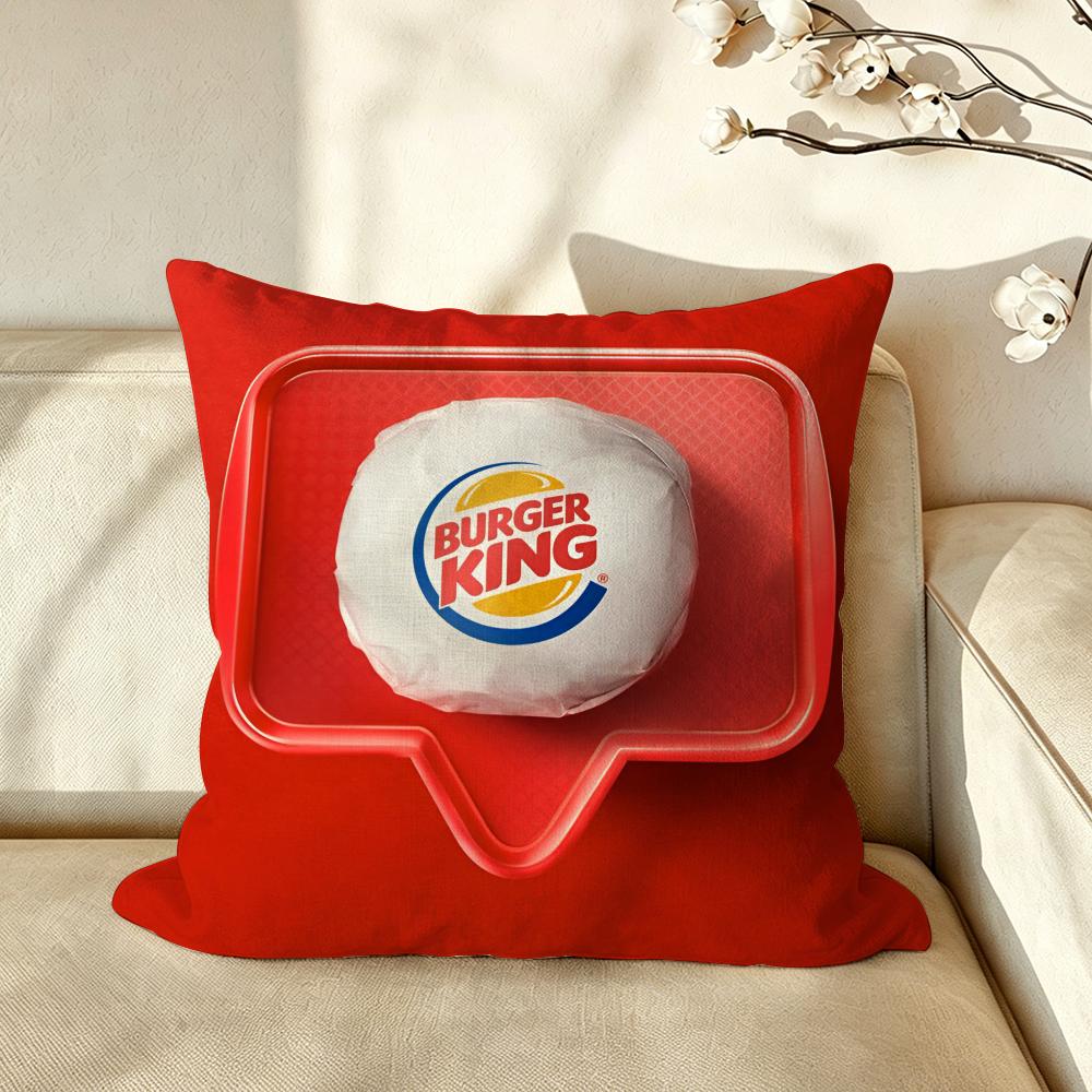Food BBurger KKing Cushion Cover Pillow Case Antidustmite Pillowcase Silky Short Plush Sofa Cushion Cover hot
