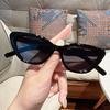 European Ins Style Cat Eye Small Frame Sunglasses Unisex UV Protection High Appearance Fashion Streetwear Celebrity Trendy Sun Glasses Shades