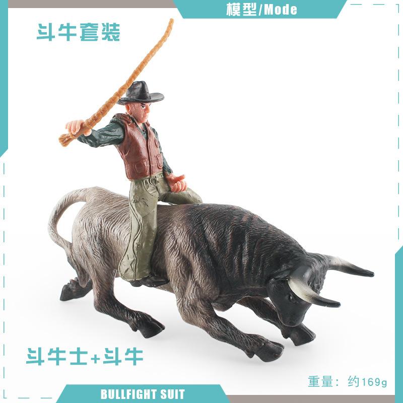 

Simulation Spanish Matador Set Static Model North African Bison Bulltamer Solid Static Ornament Toy
