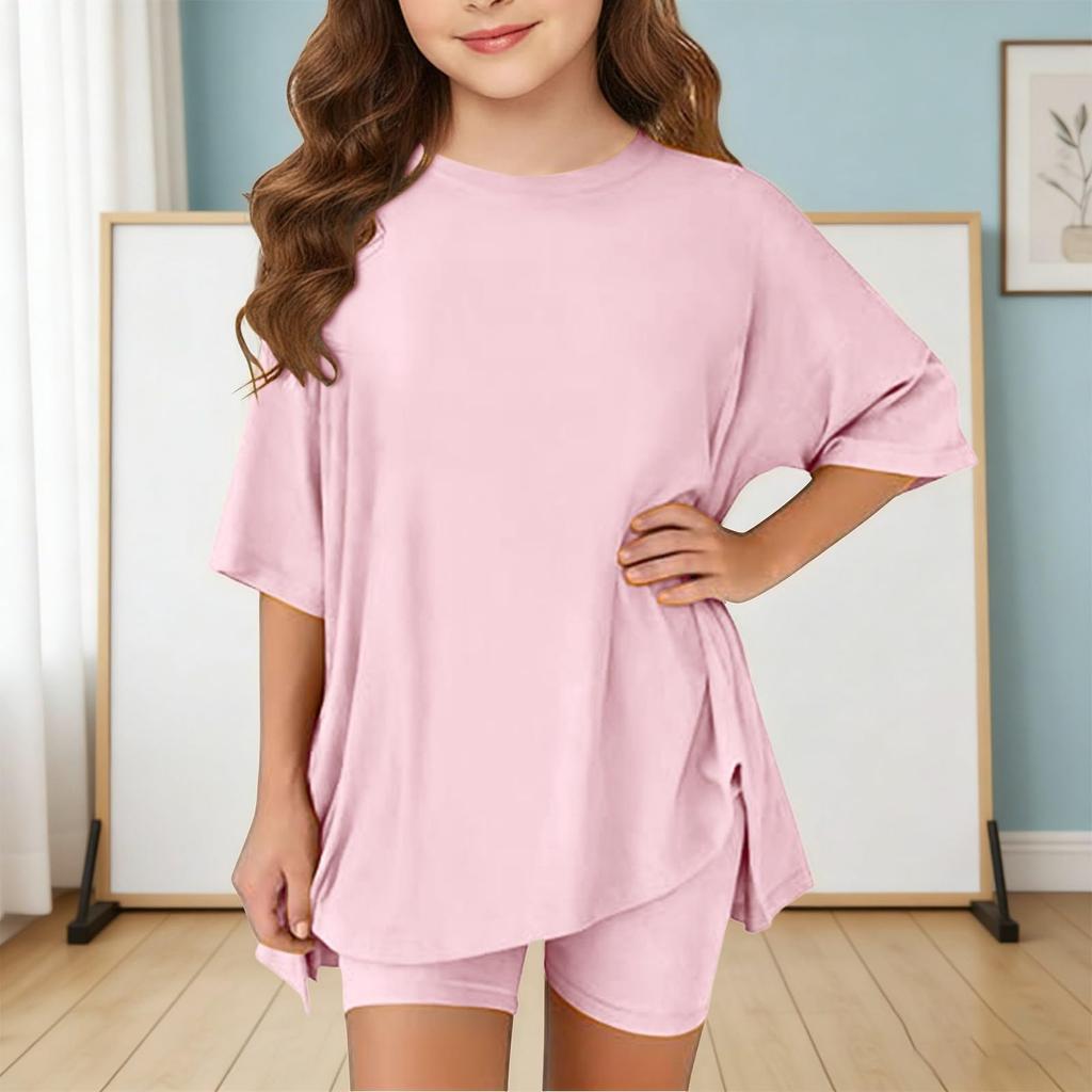 Sommeroutfits für Mädchen, 2-teilige Sets aus Hemden und Shorts, Frühlingsoutfits, Sportshorts-Sets für Teenager-Mädchen