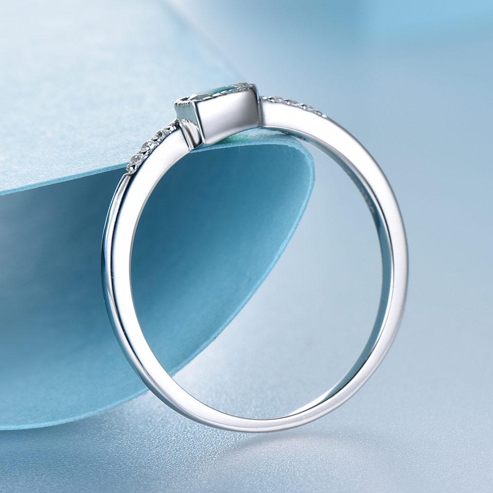 Umcho Created Emerald Engagement Wedding Rings For Women Genuine 925 Sterling Silver