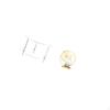 Acrylic Table with Iron Statue Compact End for Living Room Bedroom Office Decorative