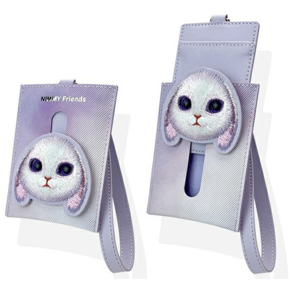 Nimmy Zestaw 3W1 Torebka Na Telefon +    Portfel + Etui Na Lokalizator Fioletowy/Purple Big Eyed Pet 2.0 Rabbit