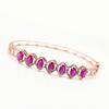 Purple Gold Colored Gold Inlaid Redstone Bracelet Fashionable Luxury Classic Rose Gold Plated Women'S Jewelry