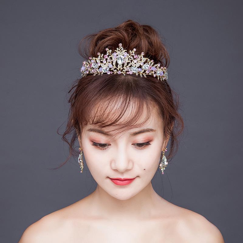 Pink Crystal Crown for Brides Princess Crown for Brides Wedding Dress Accessories Crown Hair Accessories