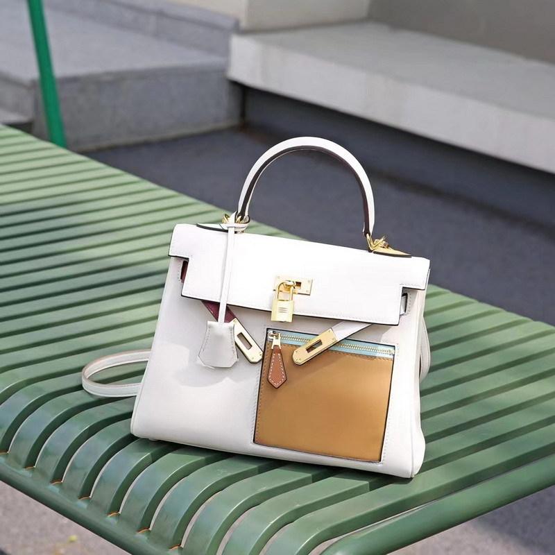 Nuova borsa da mendicante tascabile a colori abbinati, primo strato di pelle bovina, pelle swift 2528, borsa da donna alla moda