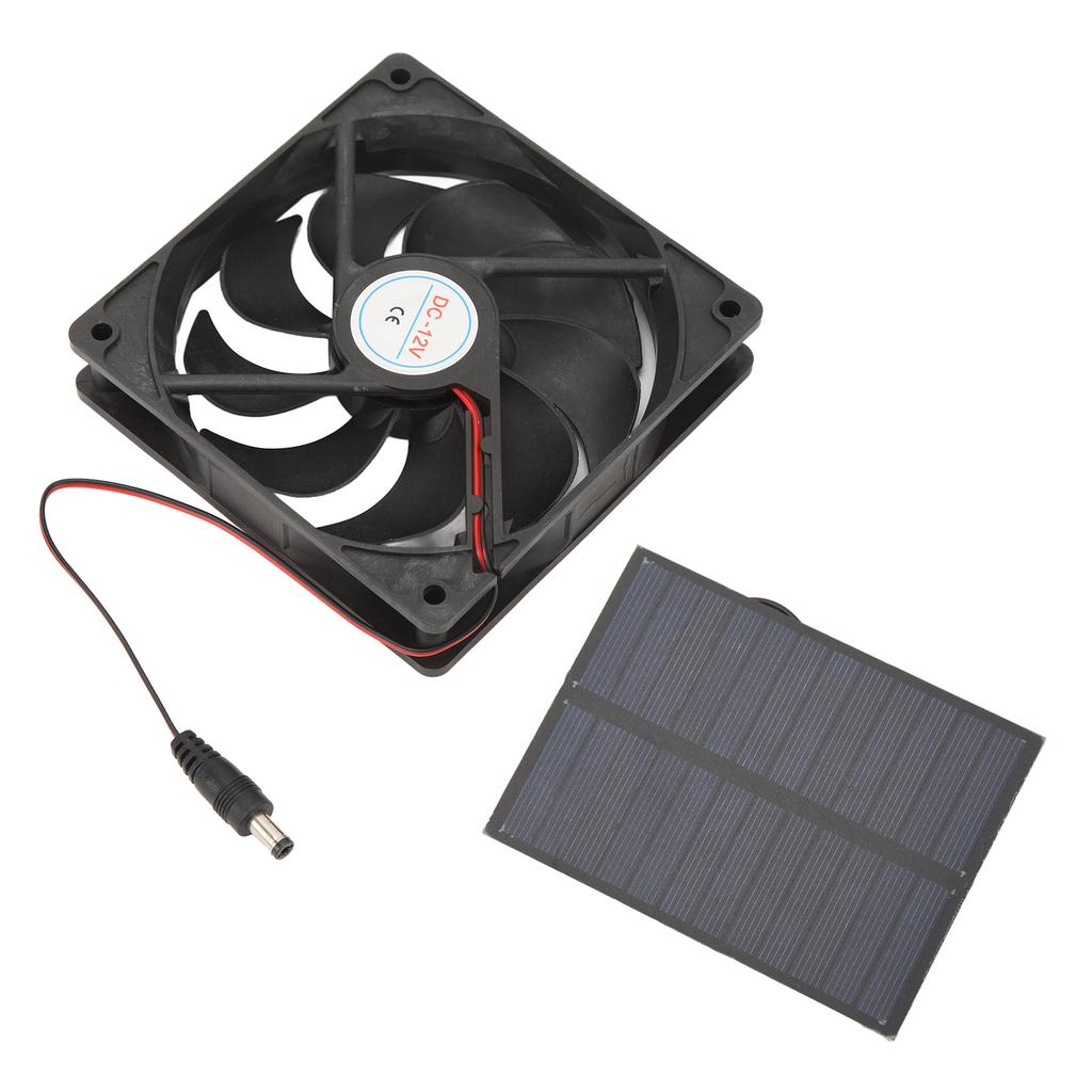 Outdoor Solar Panel Fan Kit Monocrystalline Silicon for Caravans Campers Toilets Pet Houses 12V 3W