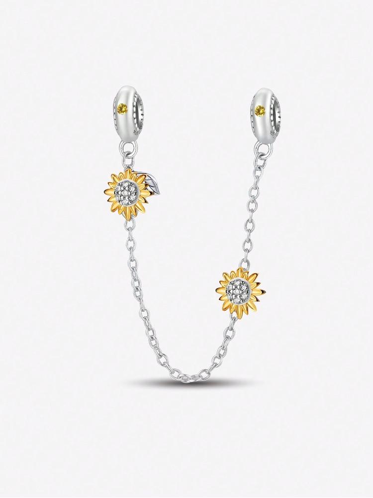 Copper Hollow Out Double Heart Starry Energy Stone Pendant Charm Ball Suitable For Bracelets Diy Women'S Jewelry