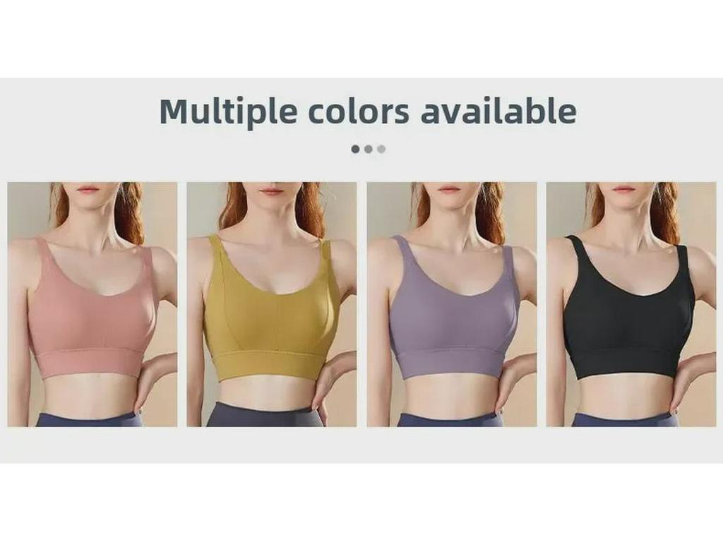 Women’s High-Impact Sports Bra - Gathered Back, Shockproof, One-Piece Design for Fitness, Running, and Yoga