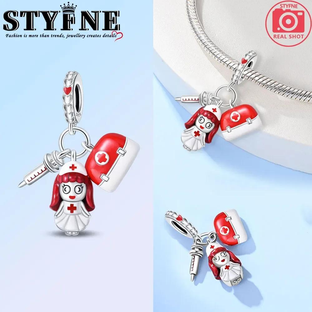Eleganti Charms e Perline in Rame 100% Serie Professioni Medico Pittore Musicista Infermiere Adatti a Braccialetti Originali Gioielli Fai da Te
