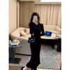 Design Sense Knitted Dress Autumn and Winter New Thin Temperament Celebrity Fan Hip Skirt Sweater Fishtail Dress