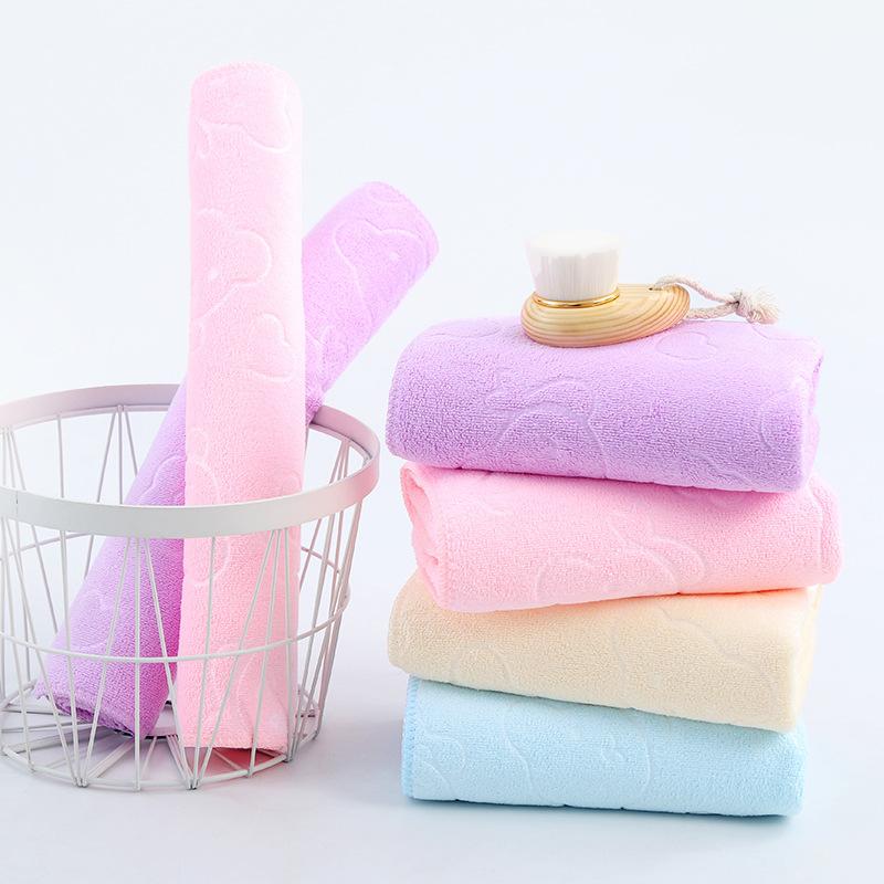 Microfiber Embossed Bear Towel Water-absorbent Skin-friendly Face Wash Towel Wipe Hand Towel Labor Shield Daily Use