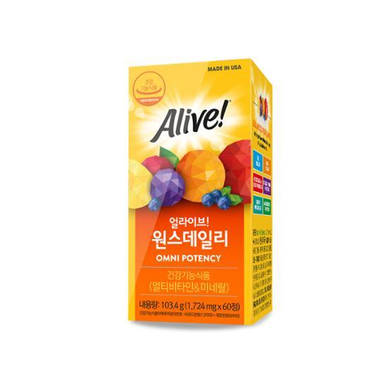 

Alive Once Daily 60 таблеток (Запас на 2 місяці), Корейська здорова їжа