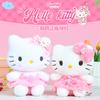 Original Anime Sanrio Rose Pink Hello Kitty Melody Cartoon Plush Stuffed Toys Peluche Soft Pillow Doll Birthday Gift For Girls