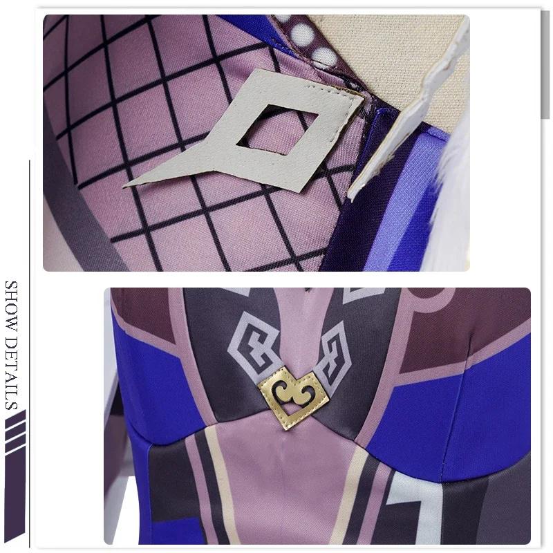 Yelan Cosplay Game Cosplay Bodysuit Sexy Krásné Uniform Paruka Kostýmy Halloween Party Oblečení