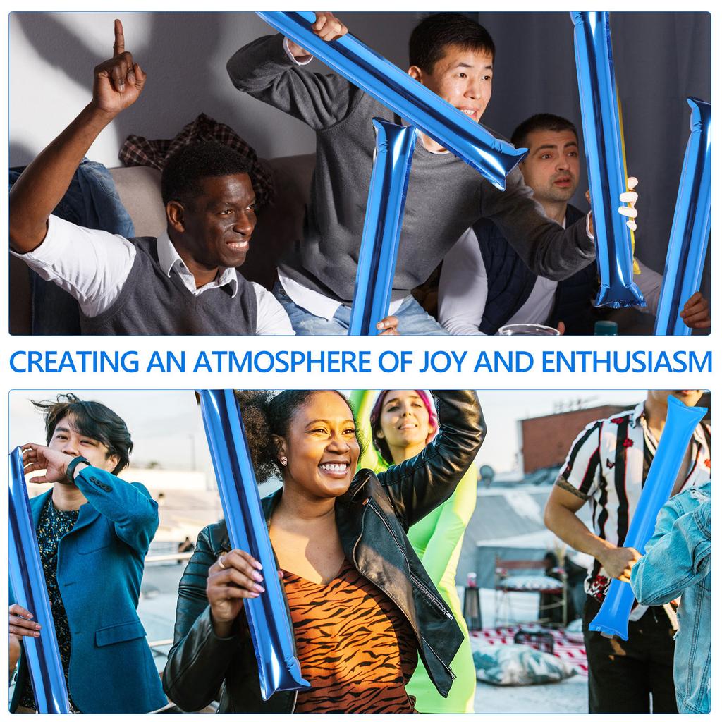 24Pcs Inflatable Long Cheer Sticks Premium Thick Plastic Noise Makers for Basketball Football Concerts Festivals Outdoor