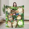 Decora Meowl Blanket  Warm Funny Plush Throw Blanket For Couch Chair Decorative Flannel Bedspread Bed Cover