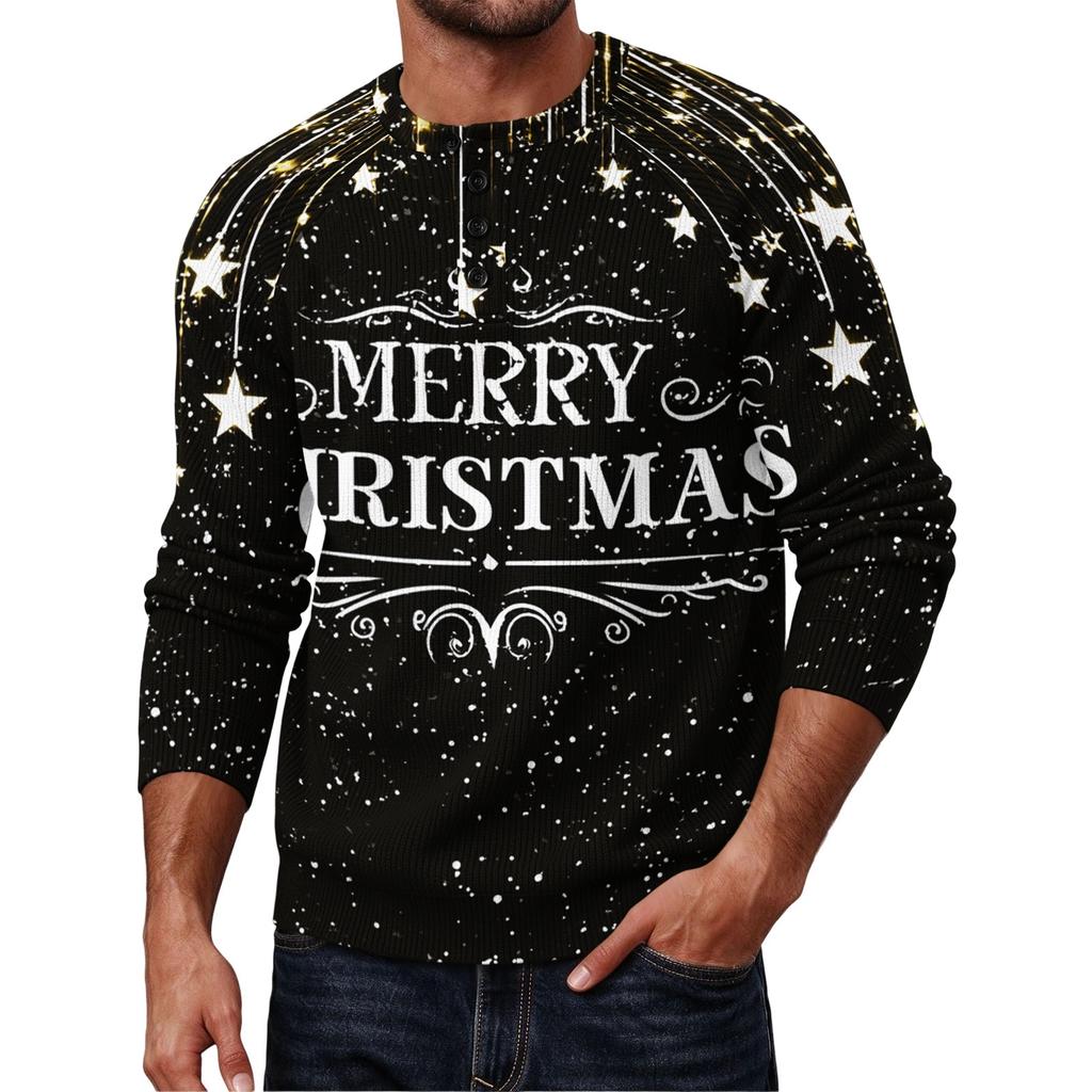 Men's Christmas Print Sweater for Holiday Party and Winter Wear