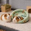 Round Hamster Nest Mat Breathable Ice Silk Pad Cooling Hamster Bed Comfortable Fruit Pattern Guinea Pig Bed